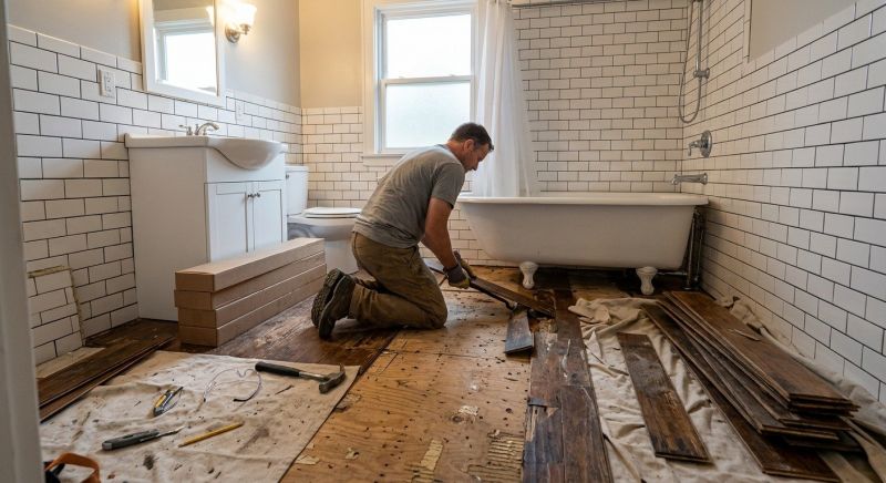 Our team working on Bathroom Remodeling projects in Columbiana County, OH